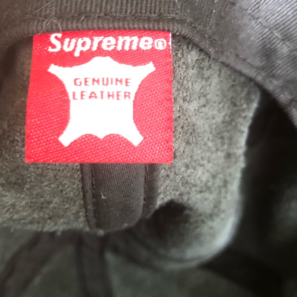 Supreme Leather Script 6-Panel Hat - image 3